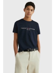 tommy hilfiger ανδρικό t-shirt με λογότυπο regular fit - mw0mw11465 μπλε σκούρο