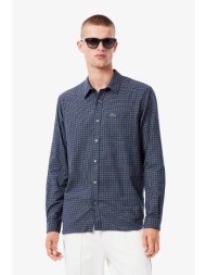 lacoste ανδρικό πουκάμισο flannel με καρό σχέδιο και τσέπη με κεντημένο λογότυπο regular fit - ch509