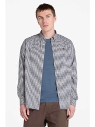 timberland ανδρικό πουκάμισο stretch poplin button down με καρό σχέδιο και κεντημένο λογότυπο regula