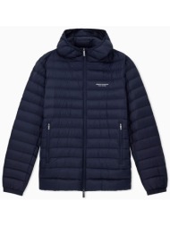 armani exchange ανδρικό μπουφάν με καπιτονέ σχέδιο και κουκούλα regular fit - xm001577af16927 σκούρο