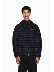 armani exchange ανδρικό μπουφάν με καπιτονέ σχέδιο και κουκούλα regular fit - xm001577af16927 μαύρο