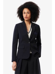 lacoste γυναικείο σακάκι με κεντημένο λογότυπο slim fit - vf4244-00 μπλε σκούρο