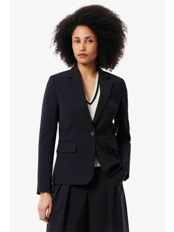 lacoste γυναικείο σακάκι με κεντημένο λογότυπο slim fit 