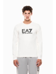 ea7 ανδρική μακρυμάνικη μπλούζα με λογότυπο regular fit - 7m000900af10373 κρέμ