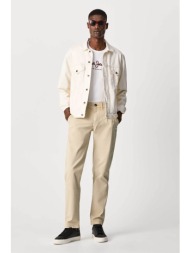 pepe jeans ανδρικό chino παντελόνι μονόχρωμο με logo patch στο πλάι `sloane` - pm211491c342 μπεζ