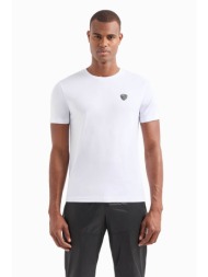 ea7 ανδρικό t-shirt με logo patch slim fit - 8npt16pjrgz λευκό