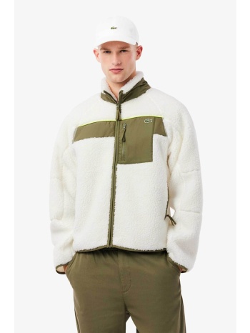 lacoste ανδρικό μπουκλέ jacket colour-blocked με κεντημένο σε προσφορά