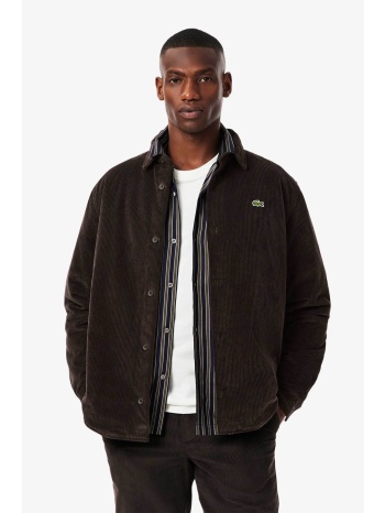 lacoste ανδρικό κοτλέ overshirt με κεντημένο λογότυπο σε προσφορά