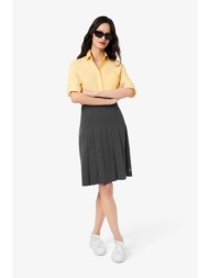lacoste γυναικεία ψηλόμεση midi φούστα flannel με πιέτες - jf5358 ανθρακί