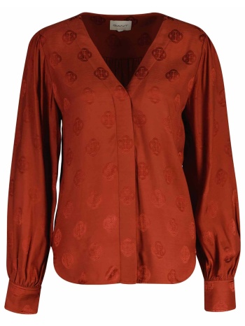 gant γυναικείο πουκάμισο με v και all-over monogram pattern σε προσφορά