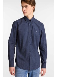 harmont & blaine ανδρικό πουκάμισο button down με all-over micro pattern και κεντημένο λογότυπο regu
