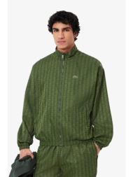 lacoste ανδρικό jacket αδιάβροχο με all-over monogram print και κεντημένο λογότυπο - bh8902-00 πράσι