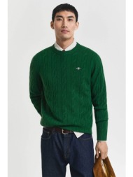 gant ανδρικό μάλλινο πουλόβερ με cable knit pattern regular fit - 8050213 πράσινο