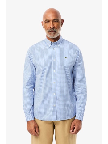 lacoste ανδρικό πουκάμισο button down με ψιλό καρό σχέδιο σε προσφορά