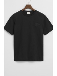 gant ανδρικό t-shirt με ton-sur-ton κεντημένο λογότυπο regular fit - 2067058 μαύρο