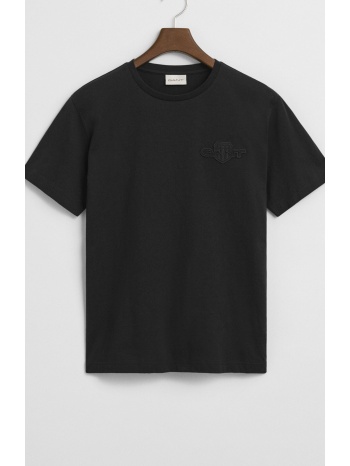 gant ανδρικό t-shirt με ton-sur-ton κεντημένο λογότυπο