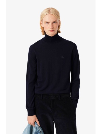 lacoste ανδρική πλεκτή μπλούζα ζιβάγκο με κεντημένο