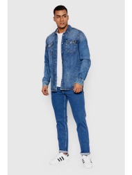 wrangler® ανδρικό τζην παντελόνι μονόχρωμο με τσέπες και logo patch πίσω `greensboro` - w15qyi39u de