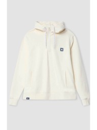 blue banana unisex μπλούζα φούτερ με κεντημένο χ και κουκούλα `island` - aw25ug018islwh02/fw25 κρέμ