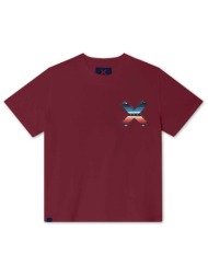 blue banana unisex t-shirt με κεντημένο χ `classic` - 33b00/fw25 μπορντό