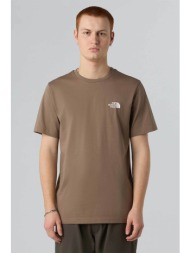 the north face ανδρικό t-shirt μονόχρωμο με contrast logo print `easy` - nf0a87ngbow1 καφέ