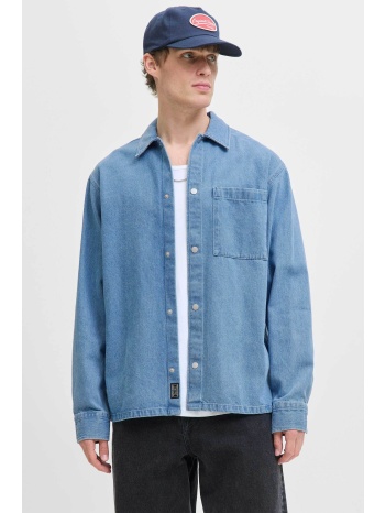 jack & jones ανδρικό denim πουκάμισο με τσέπη στο στήθος 