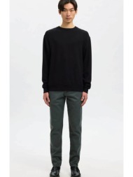 selected ανδρικό παντελόνι chino μονόχρωμο slim fit - 16087663 πετρόλ