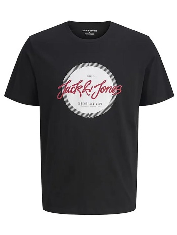 jack & jones ανδρικό t-shirt μονόχρωμο με logo print σε προσφορά