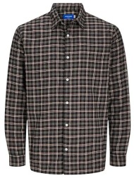 jack & jones ανδρικό πουκάμισο με καρό σχέδιο - 12260776 πράσινο σκούρο