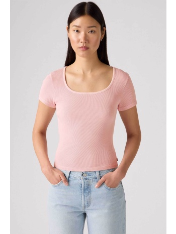 levi`s® γυναικείο t-shirt cropped με ribbed ύφανση slim fit