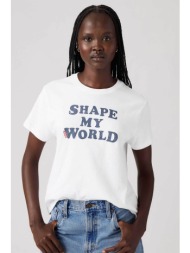 levi`s® γυναικείο t-shirt με lettering standard fit `classic tee` - a22260137 λευκό