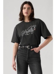 levi`s® γυναικείο t-shirt με lettering relaxed fit `τee` - 001mx0008 μαύρο