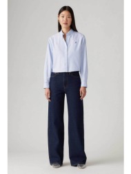levi`s® γυναικείο τζιν παντελόνι ψηλόμεσο πεντάτσεπο wide leg `ribcage` - a60810019 denim blue σκούρ