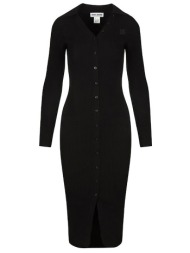 dkny γυναικείο maxi φόρεμα με λογότυπο μονόχρωμο - dj5r0920 μαύρο