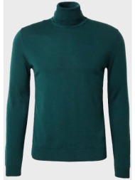 hugo boss ανδρική μάλλινη μπλούζα ζιβάγκο slim fit `san thomas` - 50474174 κυπαρισσί
