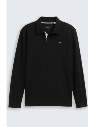 tom tailor ανδρική μπλούζα πόλο με monogram regular fit - 1043278 μαύρο