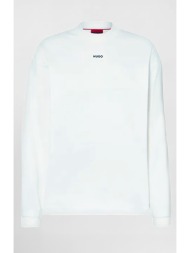 hugo boss ανδρική μακρυμάνικη μπλούζα με λογότυπο relaxed fit - 50511029 λευκό