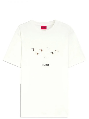 hugo boss ανδρικό t-shirt μονόχρωμο με logo regular fit  σε προσφορά