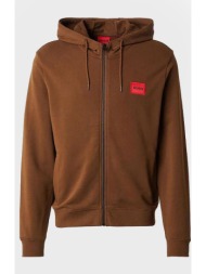 hugo boss ανδρική ζακέτα φούτερ με κουκούλα και contrast logo patch regular fit `daple` - 50447972 κ