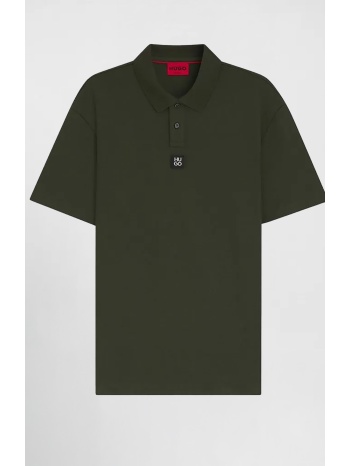 hugo boss ανδρική μπλούζα πόλο μονόχρωμη με logo patch σε προσφορά