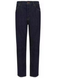 hugo boss ανδρικό τζιν παντελόνι πεντάτσεπο με logo patch - 50542711 denim blue σκούρο