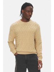 hugo boss ανδρική πλεκτή μπλούζα regular fit - 50543785 μπεζ
