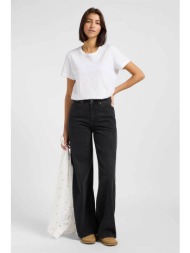 lee® γυναικείο ψηλόμεσο τζιν παντελόνι πεντάτσεπο wide leg `stella` - 112363522 μαύρο