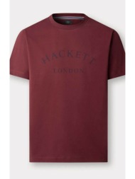 hackett ανδρικό t-shirt με logo print classic fit - hm5000019 μπορντό