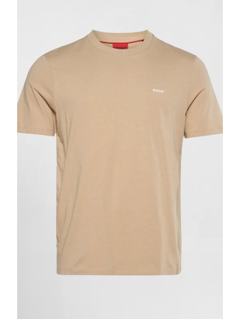 hugo boss ανδρικό t-shirt μονόχρωμο με ανάγλυφο λογότυπο