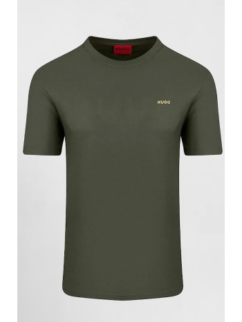 hugo boss ανδρικό t-shirt μονόχρωμο με ανάγλυφο λογότυπο