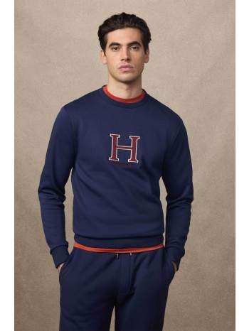 hackett ανδρική μπλούζα φούτερ με logo print - hm5800020