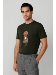 hackett ανδρικό t-shirt με λογότυπο - hm5000022 χακί