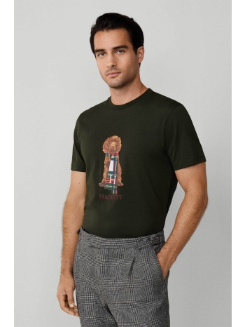hackett ανδρικό t-shirt με λογότυπο - hm5000022 χακί