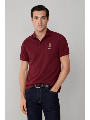hackett ανδρική μπλούζα πόλο με λογότυπο - hm5600028 μπορντό